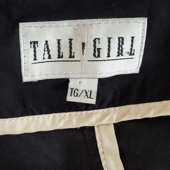Tall Girl Hooded Anorak Size XL Zip and Snap Front Black Coat Casual Retro - Picture 14 of 15